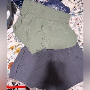 Women's Green and Gray Shorts